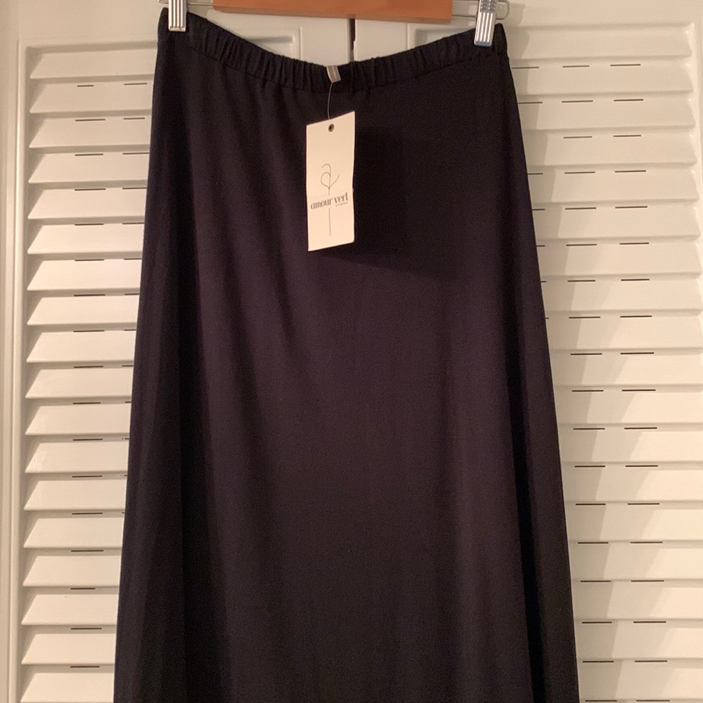 Amour Vert High-Low Black Jersey Skirt